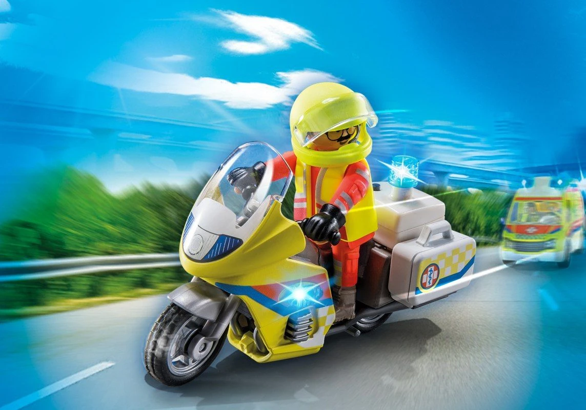 PLAYMOBIL® City Life - Notarzt-Motorrad Mit Blinklicht 4 PLAYMOBIL® City Life - Notarzt-Motorrad Mit Blinklicht – Bild 2
