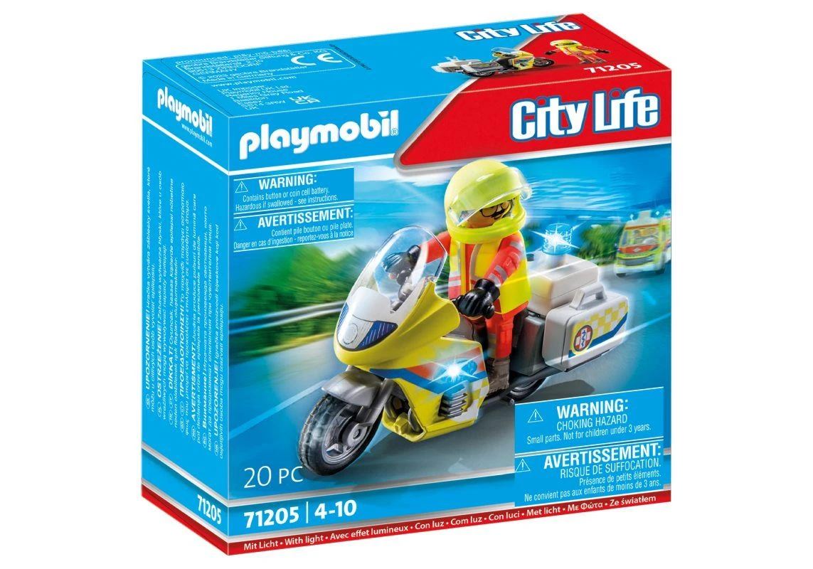 PLAYMOBIL® City Life - Notarzt-Motorrad Mit Blinklicht 3 PLAYMOBIL® City Life - Notarzt-Motorrad Mit Blinklicht