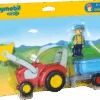 Playmobil 1.2.3 Traktor Mit Anhänger