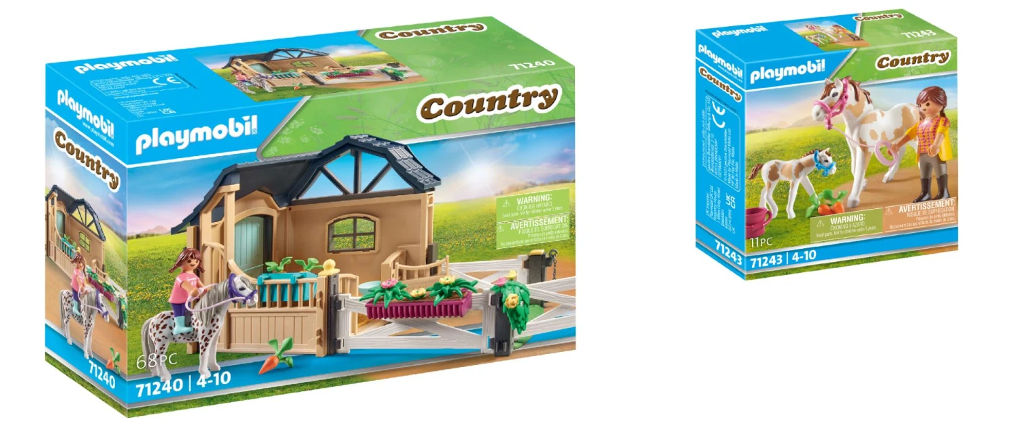 Playmobil 2er Set Country 71240 Reitstallerweiterung + 71243 Pferd Mit Fohlen Ab 5 Jahren 3 Playmobil 2er Set Country 71240 Reitstallerweiterung + 71243 Pferd Mit Fohlen Ab 5 Jahren