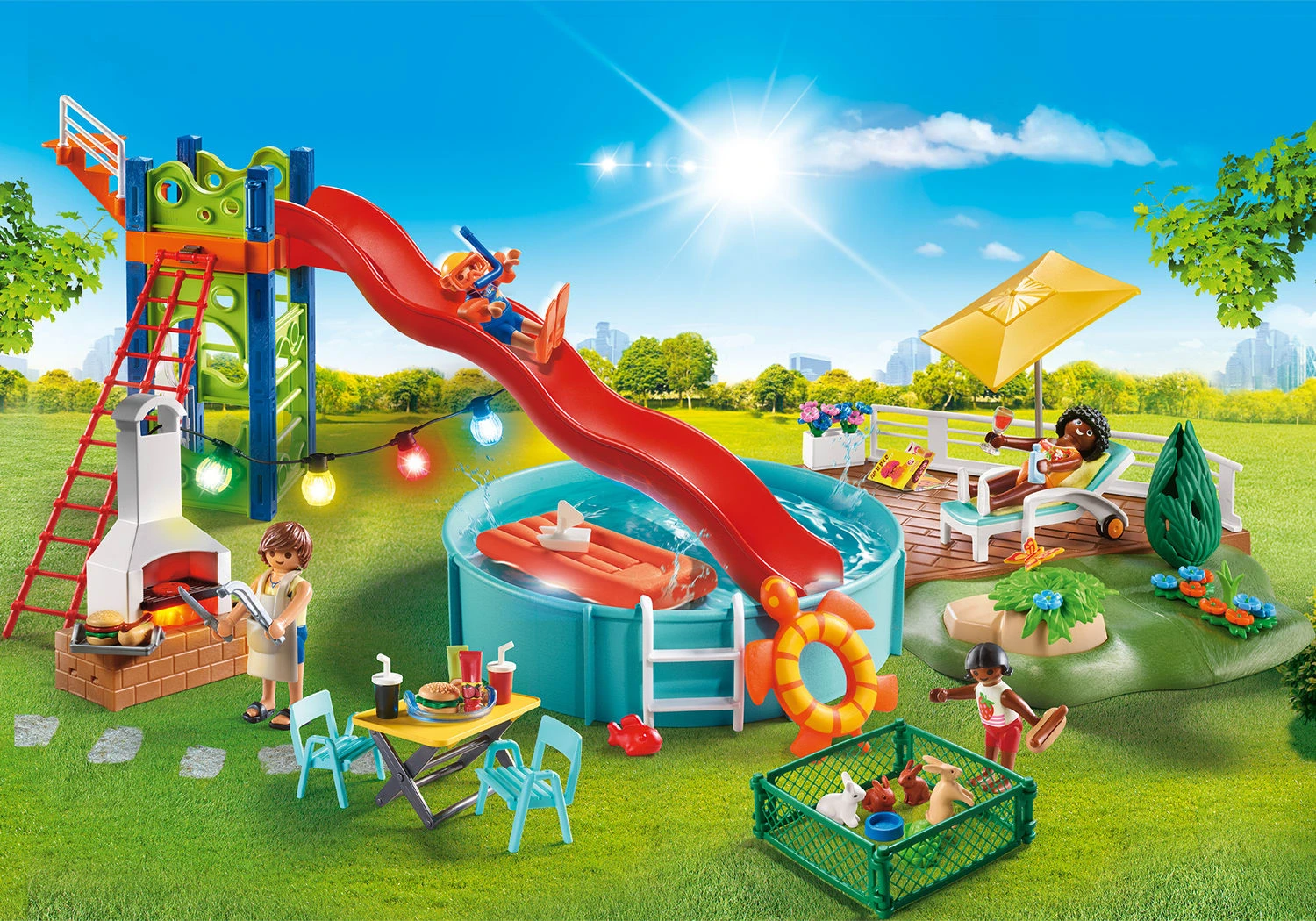 Playmobil 70987 Poolparty Mit Rutsche 4 Playmobil 70987 Poolparty Mit Rutsche – Bild 2